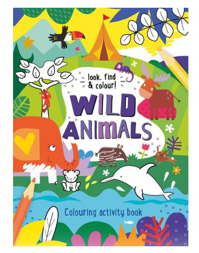 Caută, găsește și colorează Look, Find and Colour Activity Book - Wild Animals