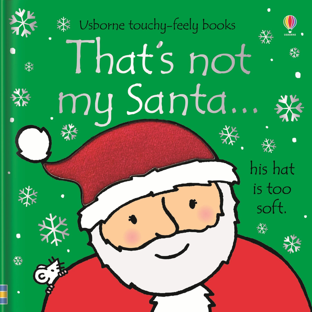 Coperta Usborne That's not my Santa, cu Moș Crăciun și căciulă tactilă