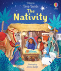 Coperta Peep Inside the Nativity, Usborne, cu scena Nașterii lui Iisus