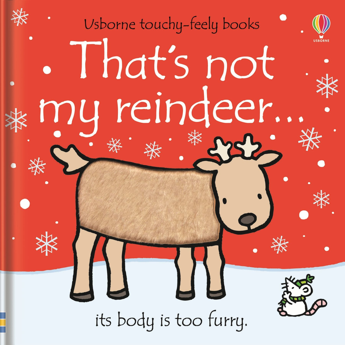 Coperta Usborne That's not my reindeer, cu ren și suprafață tactilă pufoasă